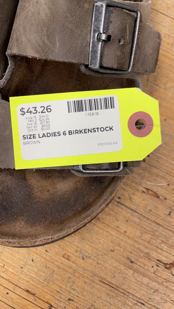 Birkenstock Arizona Sandals - Ladies Size 6 - Brown