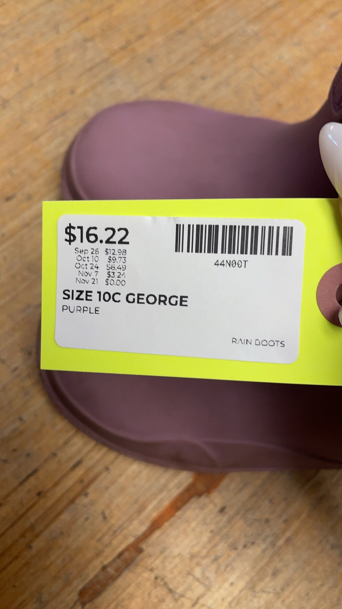 George Chelsea Rain Boots Size 10C Purple