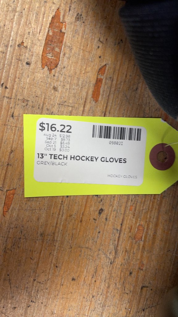 Itech HG1000 13" Hockey Gloves - Grey/Black