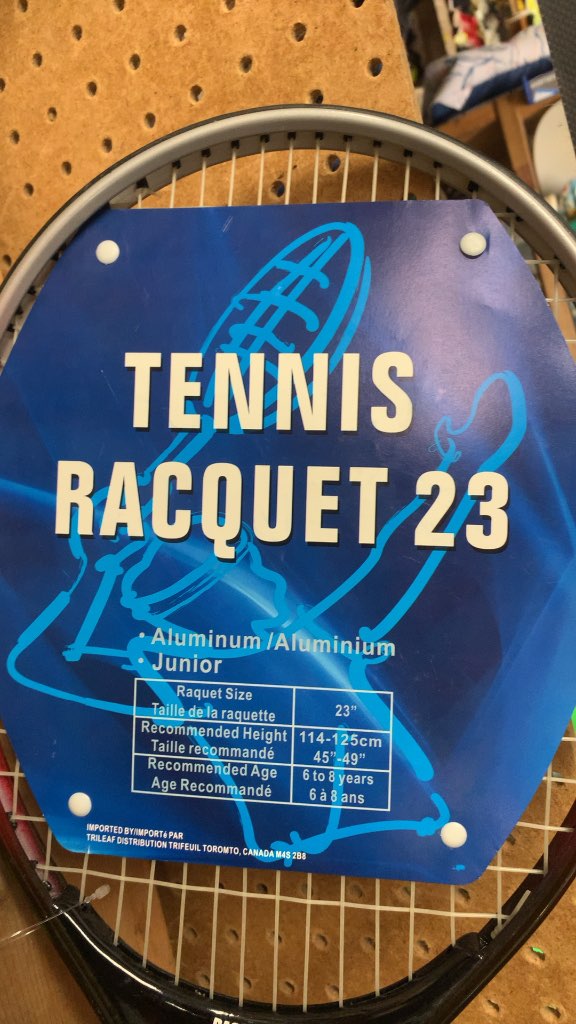 23" Junior Aluminum Tennis Racquet - Black/Red