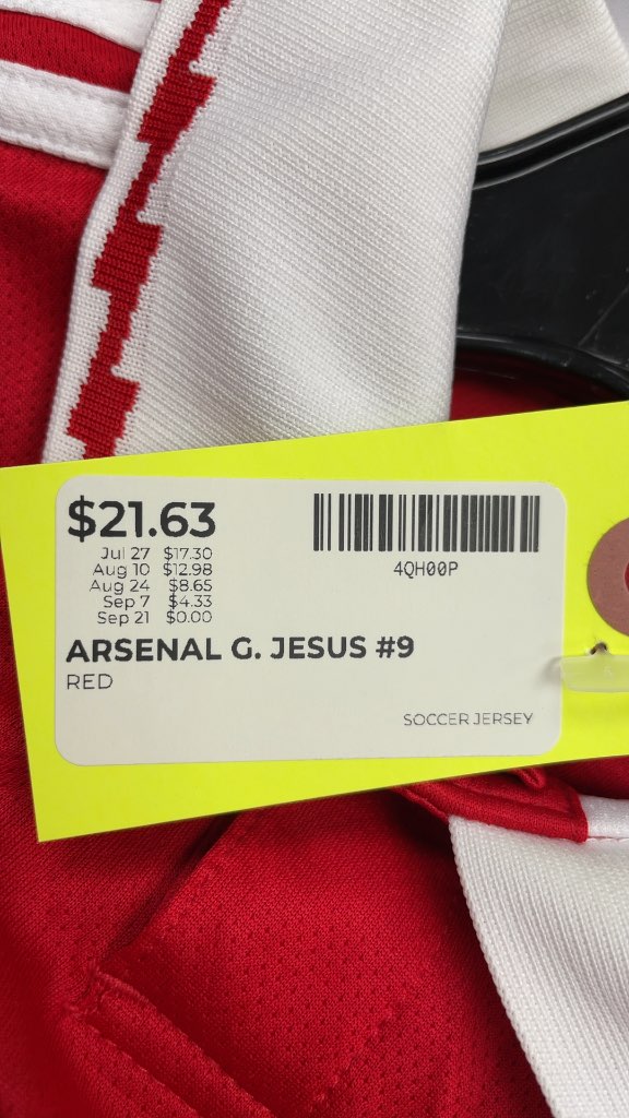 Adidas Arsenal Gabriel Jesus #9 Soccer Jersey