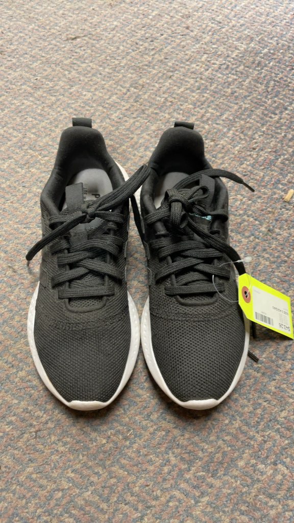 Adidas Black Mesh Running Shoes - Size 5