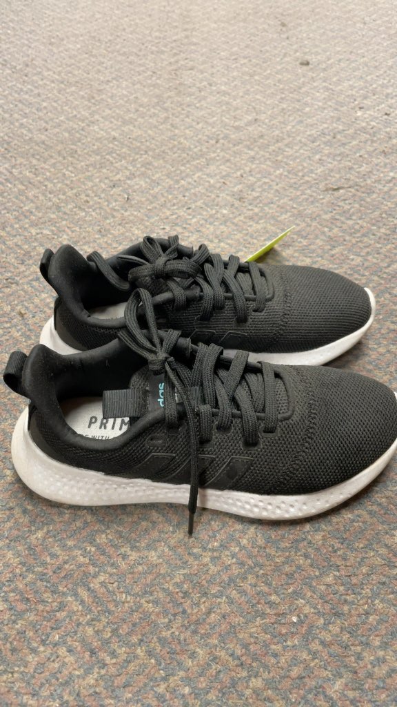 Adidas Black Mesh Running Shoes - Size 5