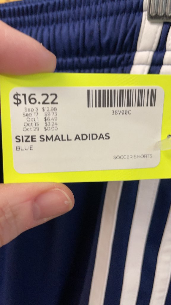 Adidas Blue 3-Stripe Soccer Shorts - Size Small
