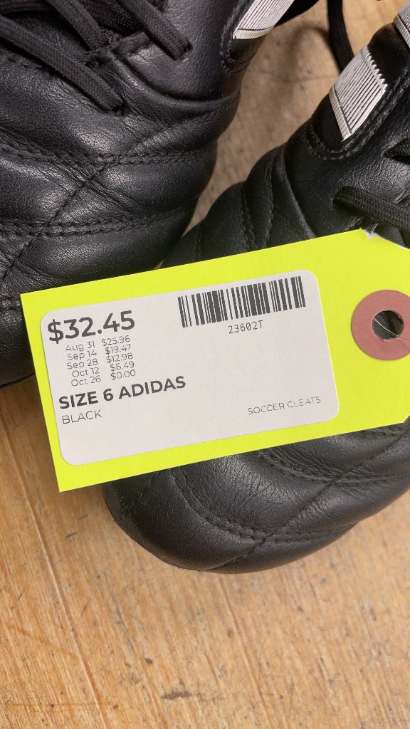 Adidas Copa Icon Soccer Cleats - Black/White - Size 6