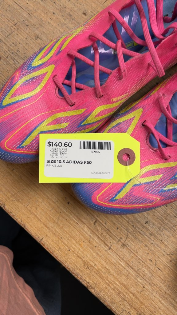 Adidas F50 Soccer Cleats - Pink/Blue - Size 10.5