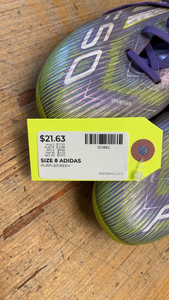 Adidas F50 Soccer Cleats Purple/Green Size 8
