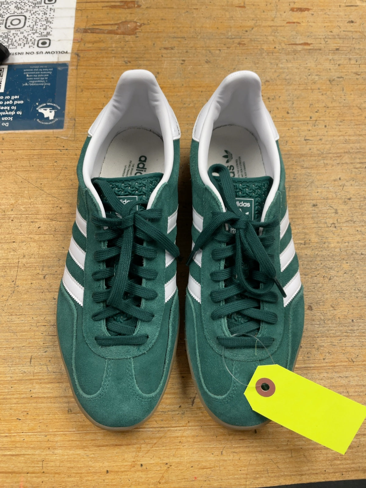 Adidas Gazelle Men's 10.5 Green/White Sneakers