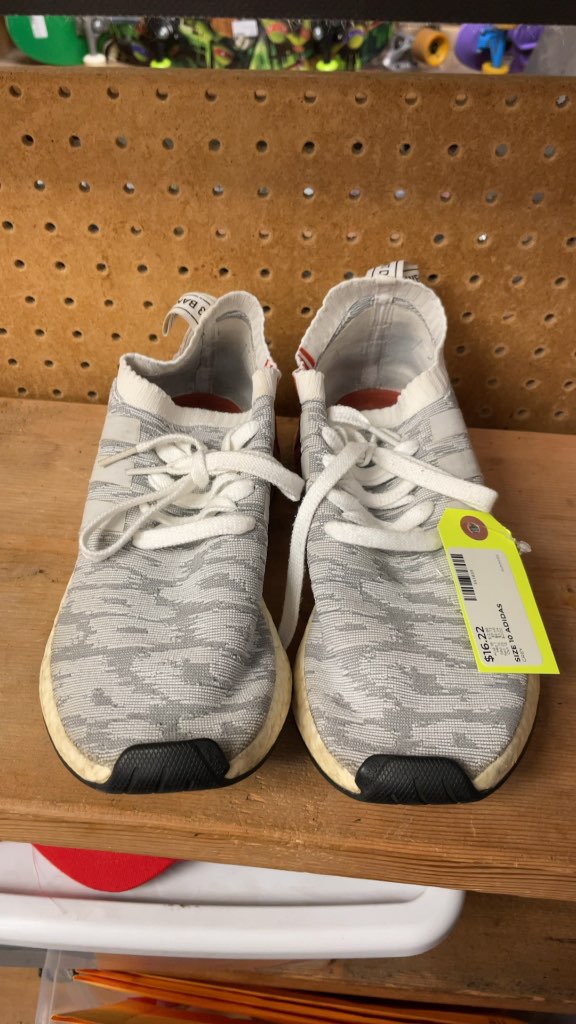 Adidas Grey Patterned Running Shoes - Size 10