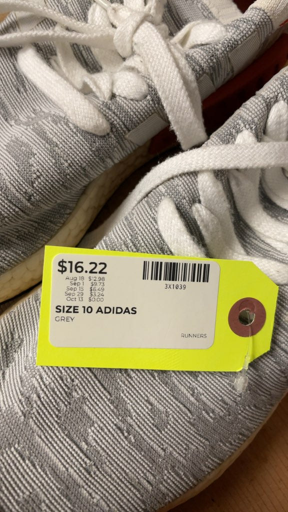 Adidas Grey Patterned Running Shoes - Size 10