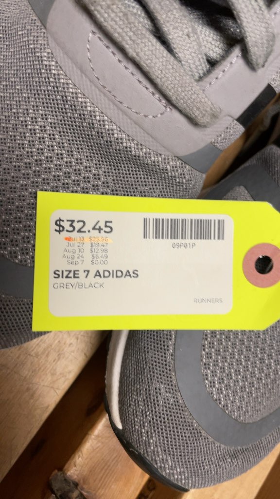 Adidas Grey/Black Running Shoes - Size 7