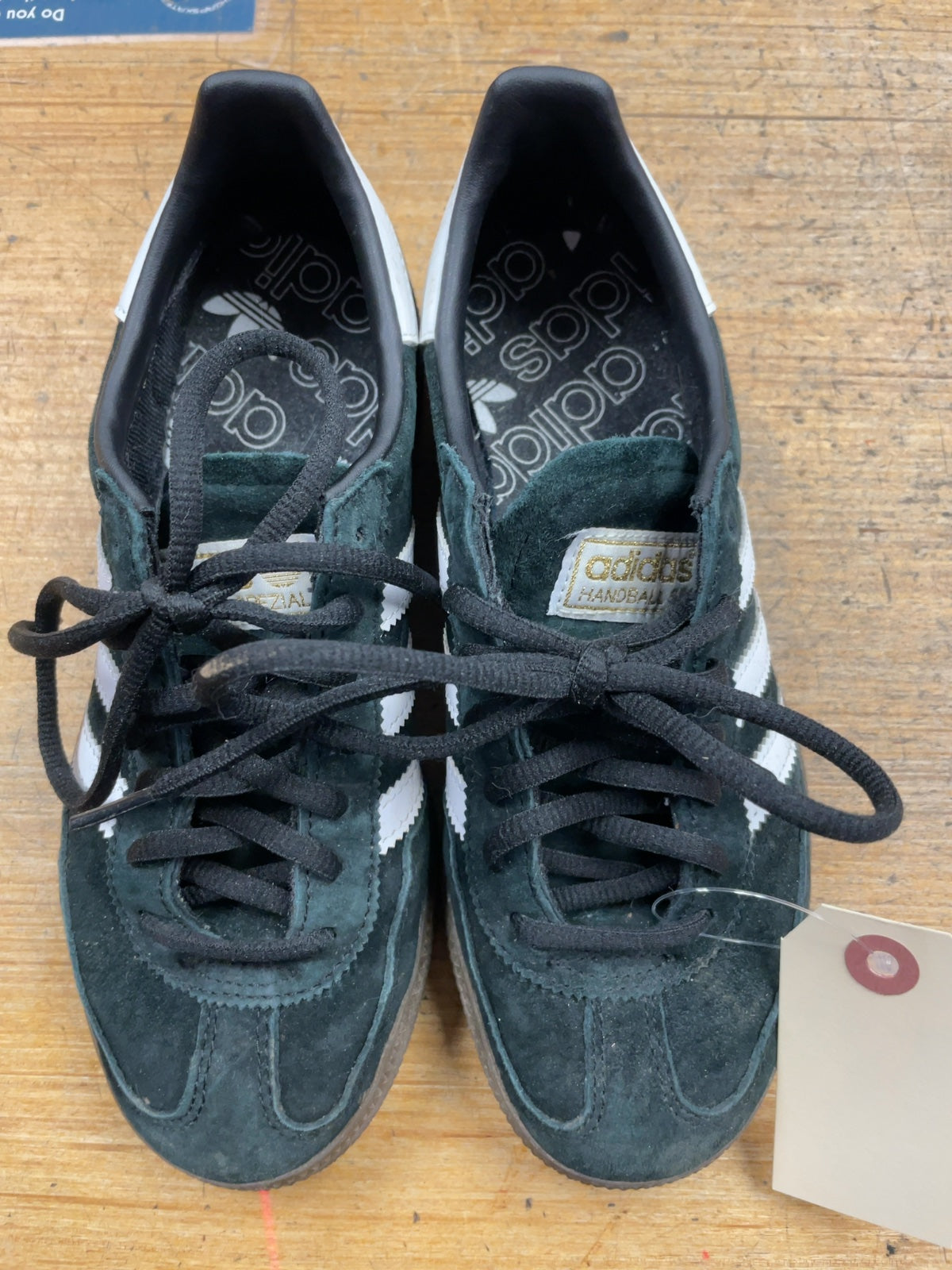 Adidas Handball Spezial Size 4 US Green Suede Sneakers