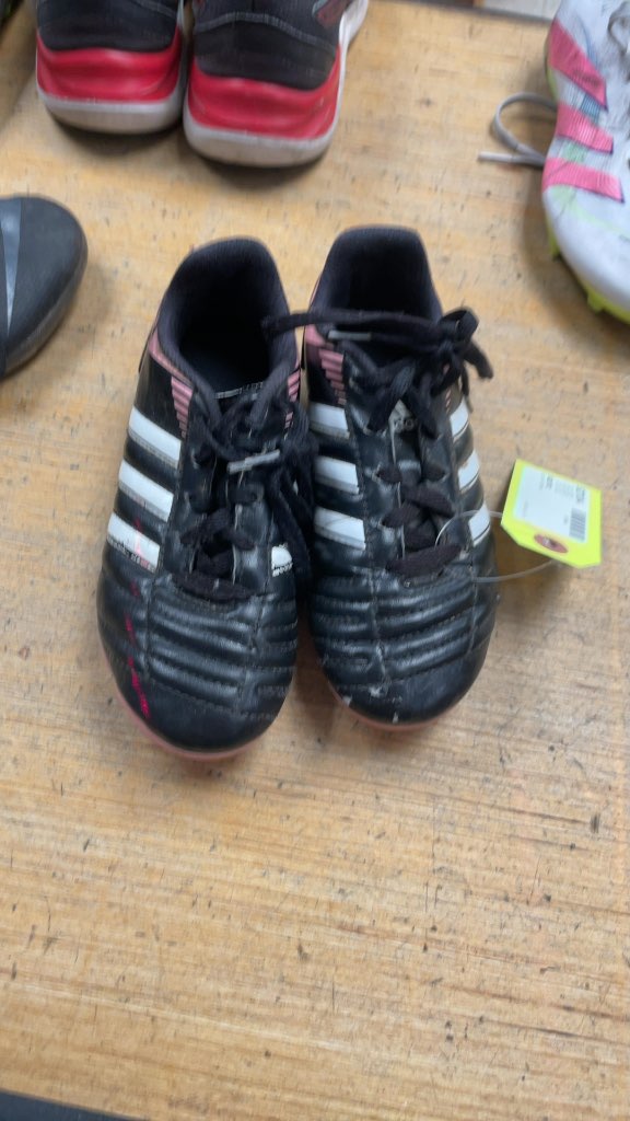 Adidas Kids Soccer Cleats Black/White/Pink Size 13C