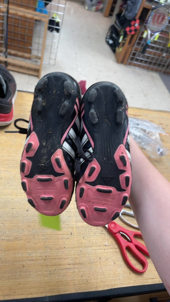 Adidas Kids Soccer Cleats Black/White/Pink Size 13C