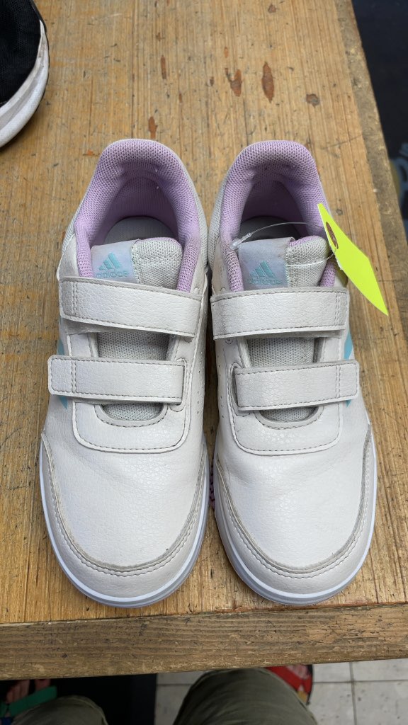Adidas Kids Velcro Sneakers - Size 3 - Beige/Pink/Blue