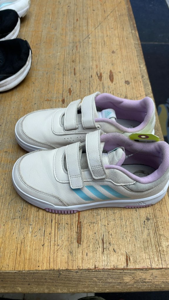 Adidas Kids Velcro Sneakers - Size 3 - Beige/Pink/Blue