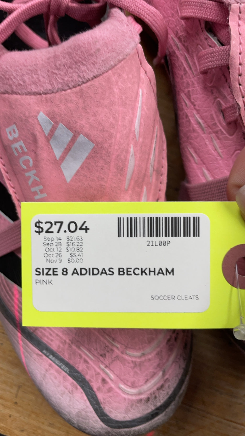 Adidas Predator Beckham Size 8 Pink Soccer Cleats