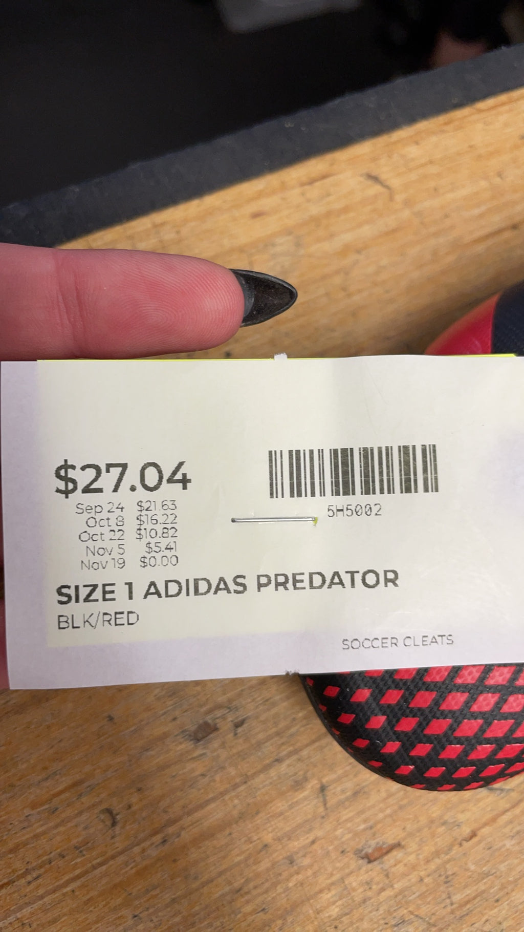 Adidas Predator Size 1 Soccer Cleats