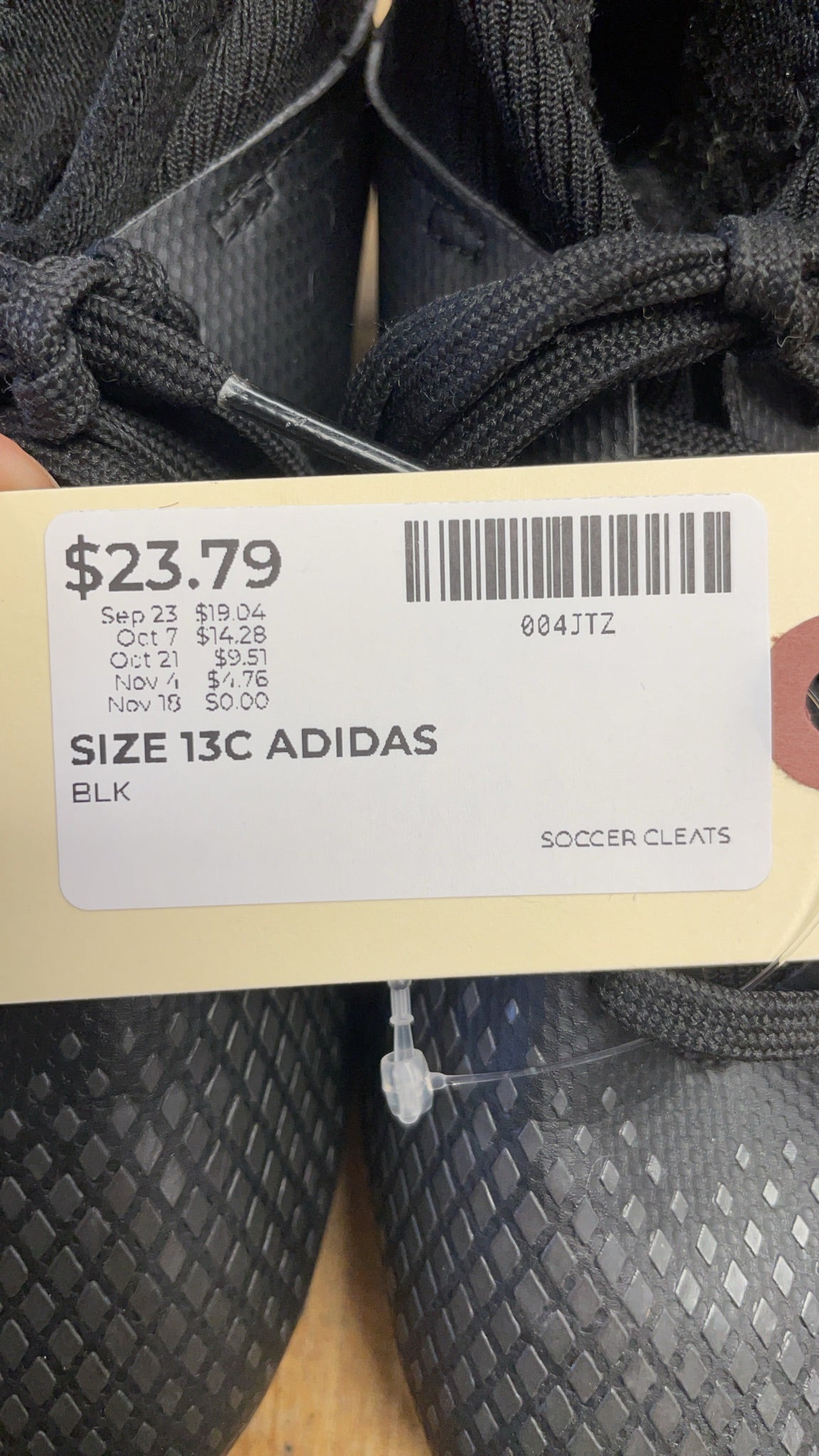 Adidas Predator Size 13C Black Soccer Cleats