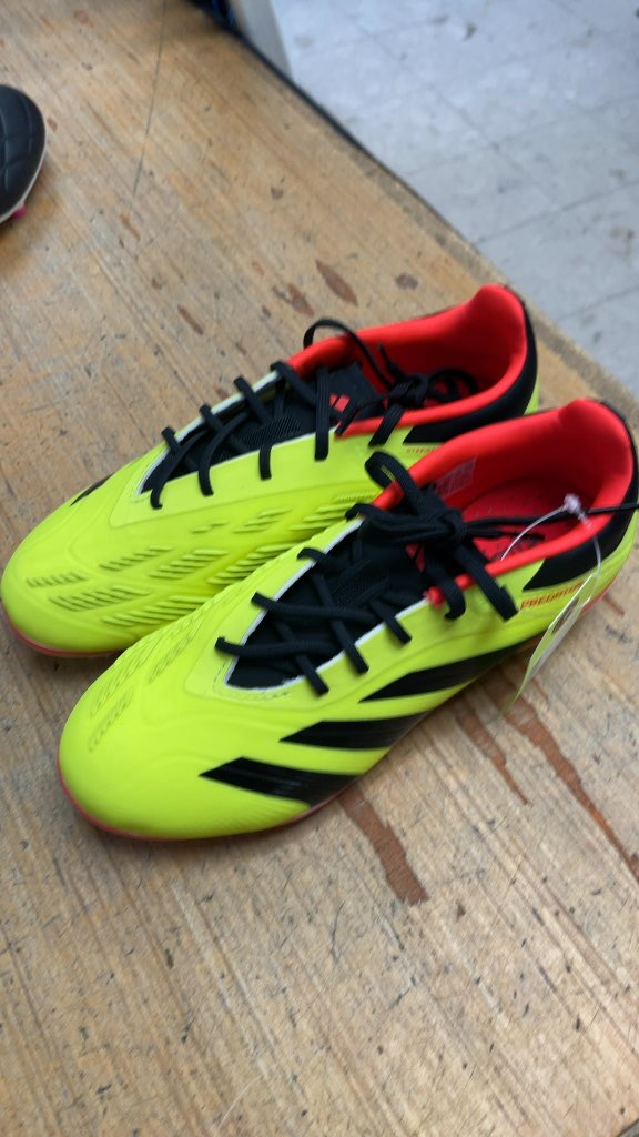 Adidas Predator Soccer Cleats - Neon Yellow/Black/Red - Size 4.5