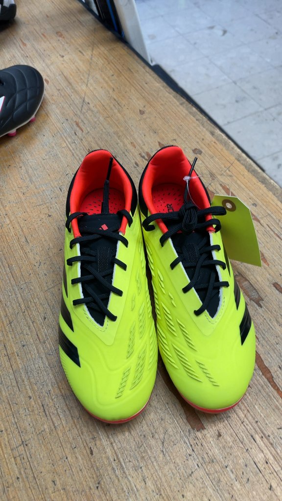 Adidas Predator Soccer Cleats - Neon Yellow/Black/Red - Size 4.5
