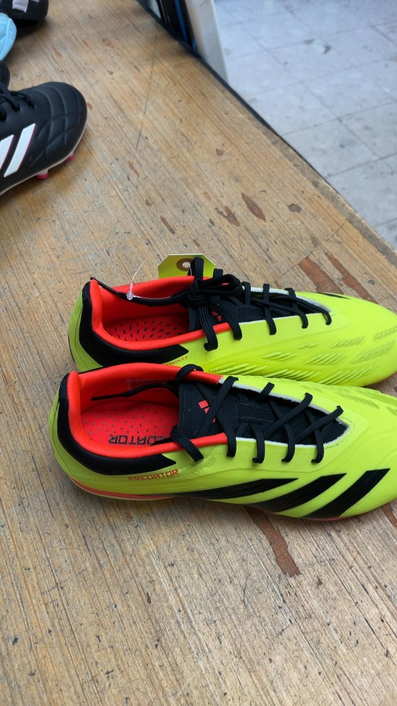 Adidas Predator Soccer Cleats - Neon Yellow/Black/Red - Size 4.5