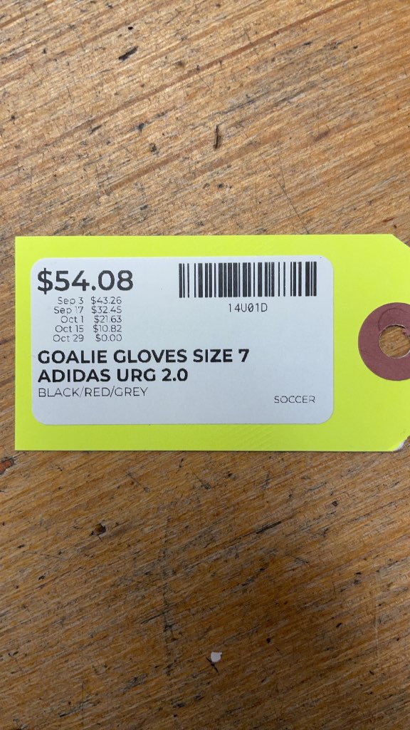 Adidas Predator URG 2.0 Goalie Gloves - Size 7