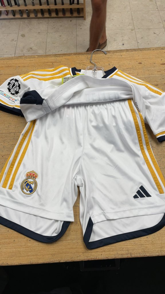 Adidas Real Madrid 2023/24 Home Soccer Kit - White Jr Medium (11-12)