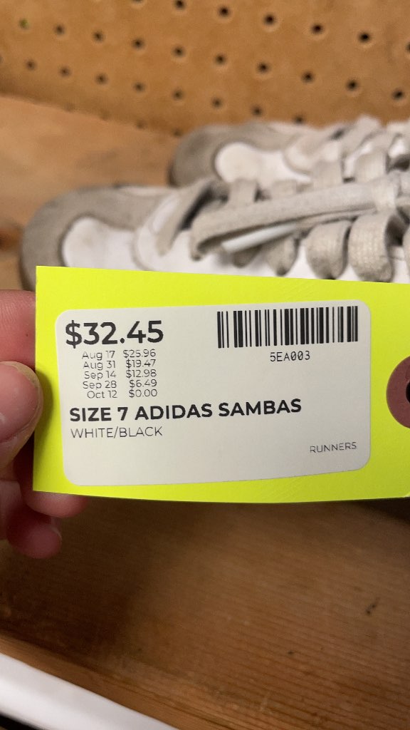 Adidas Samba Shoes - White/Black - Size 7