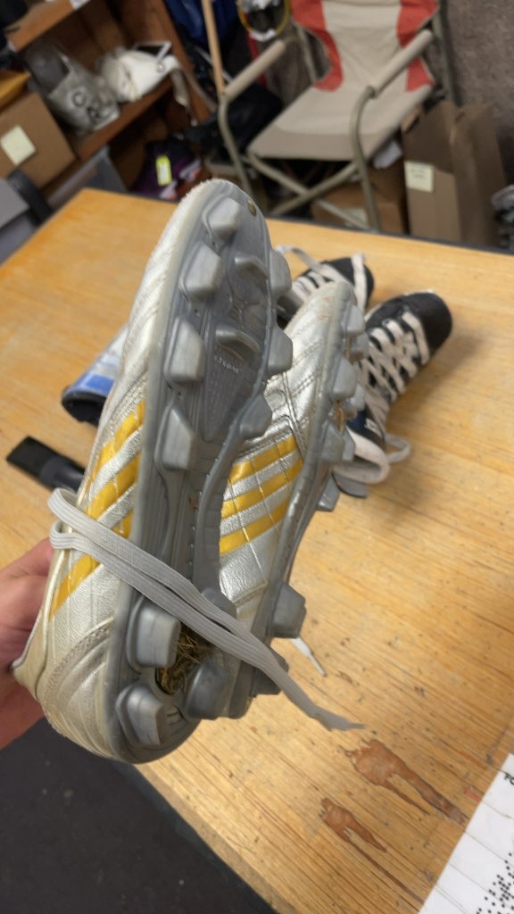 Adidas Silver/Gold Soccer Cleats Size 4