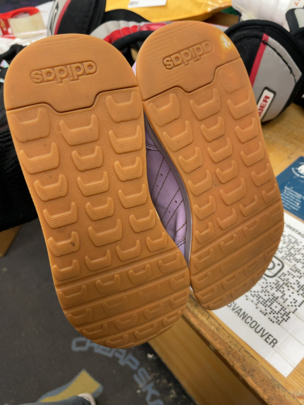 Adidas Size 2 Purple Velcro Sneakers