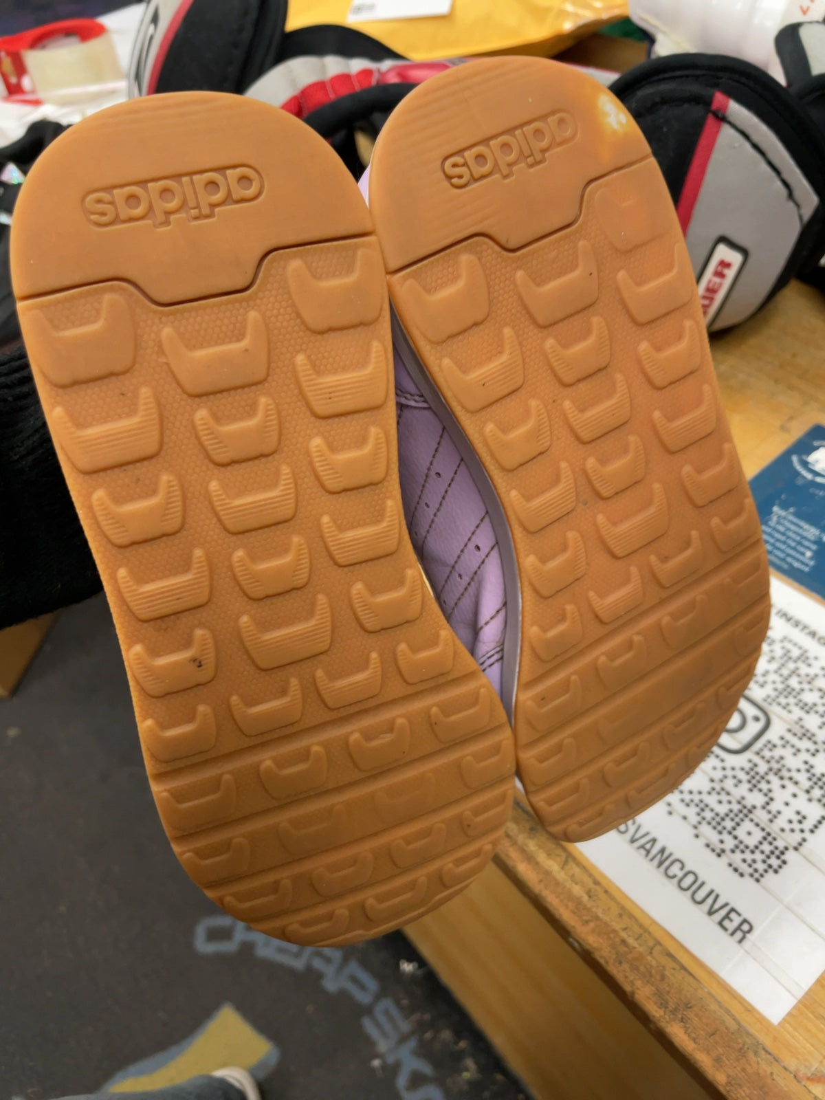Adidas Size 2 Purple Velcro Sneakers