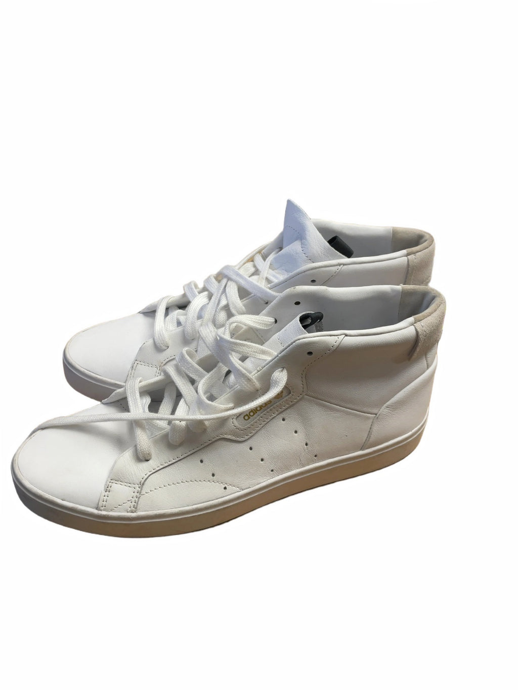 Adidas Sleek Mid Size 10 White Sneakers