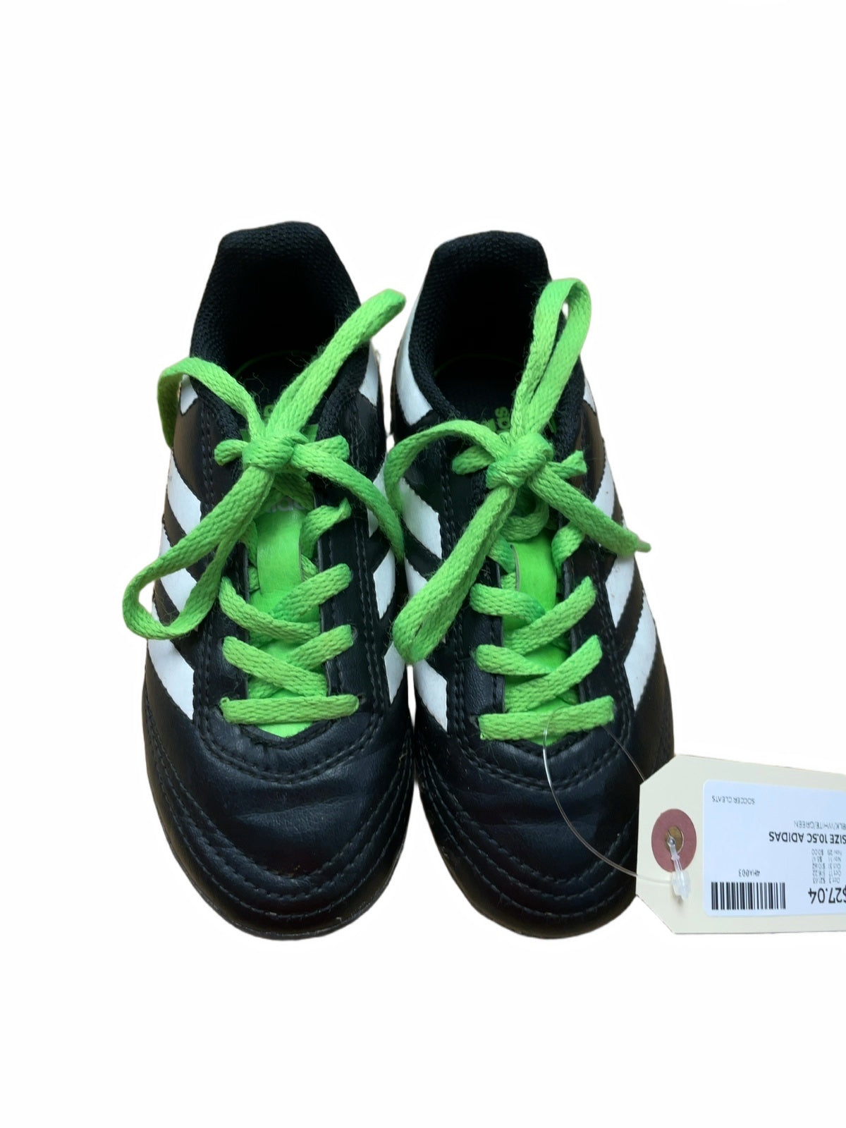 Adidas Soccer Cleats 10.5C Black/White/Green