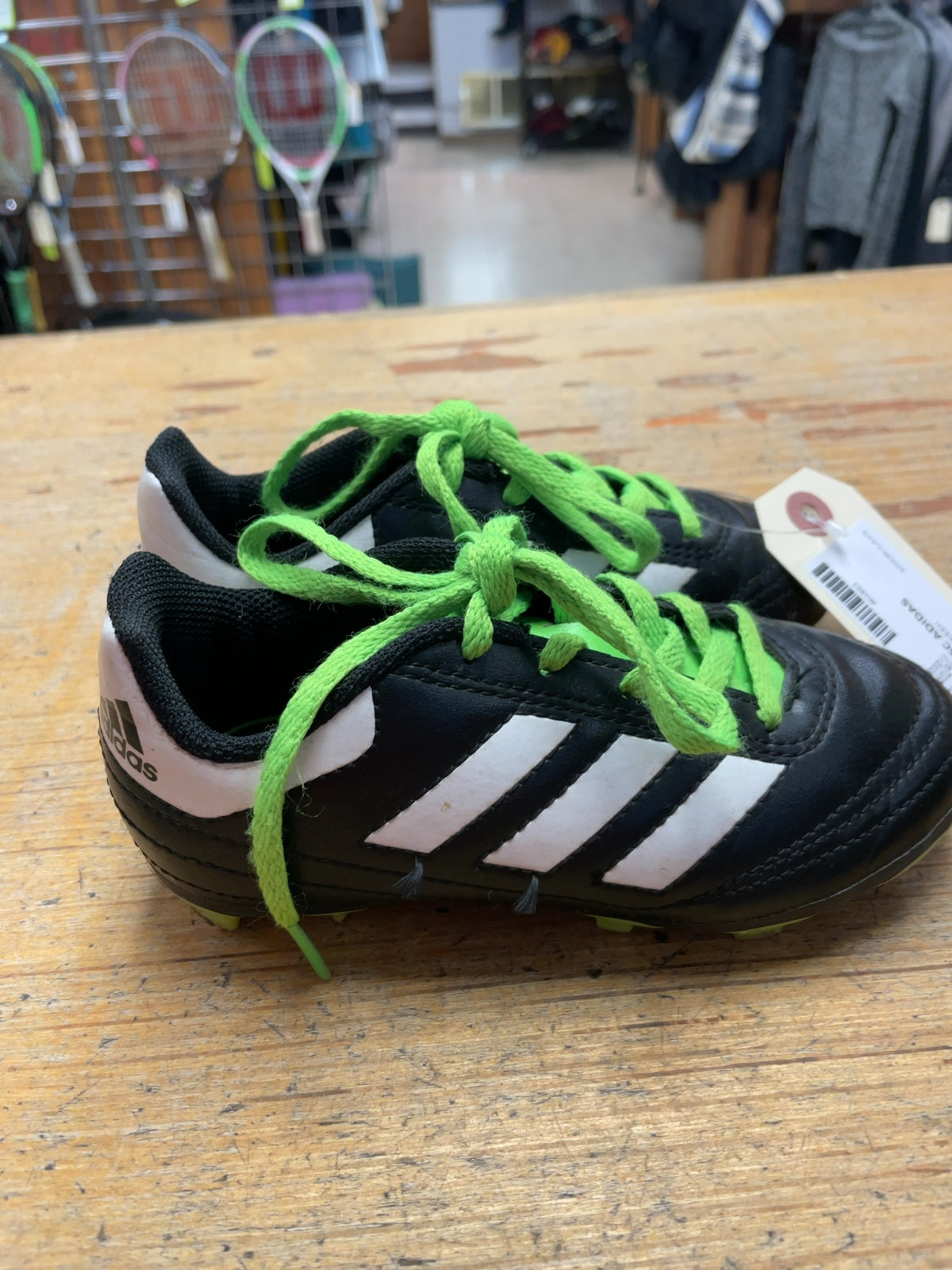 Adidas Soccer Cleats 10.5C Black/White/Green