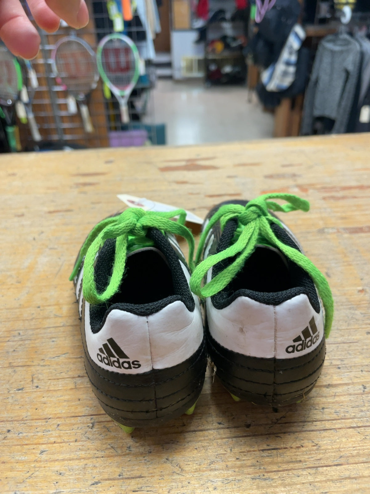 Adidas Soccer Cleats 10.5C Black/White/Green