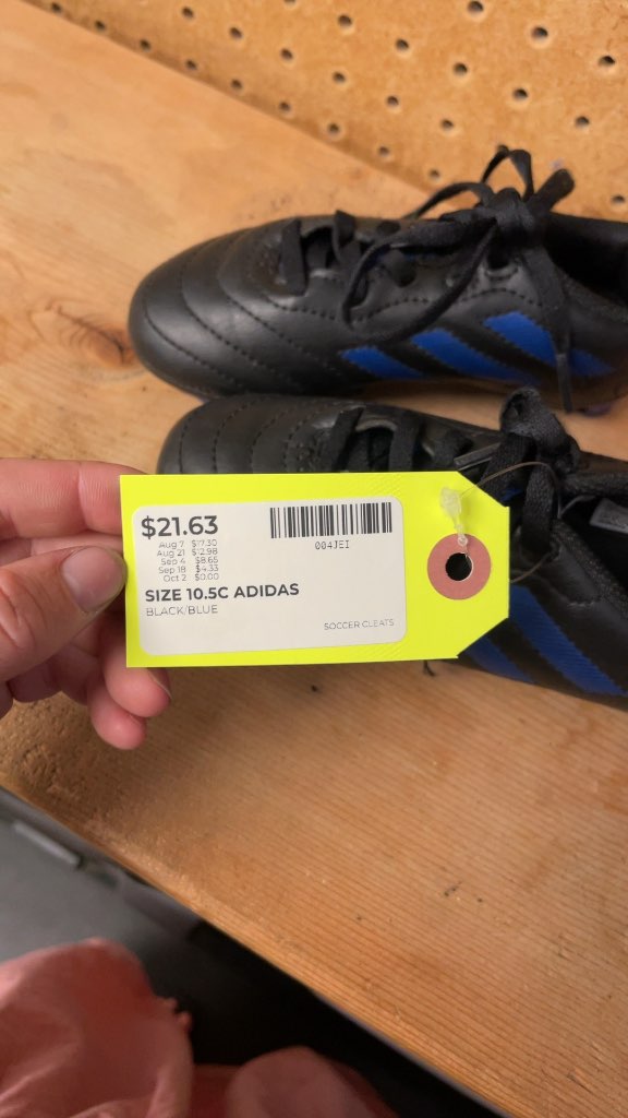 Adidas Soccer Cleats - Black/Blue - Size 10.5C