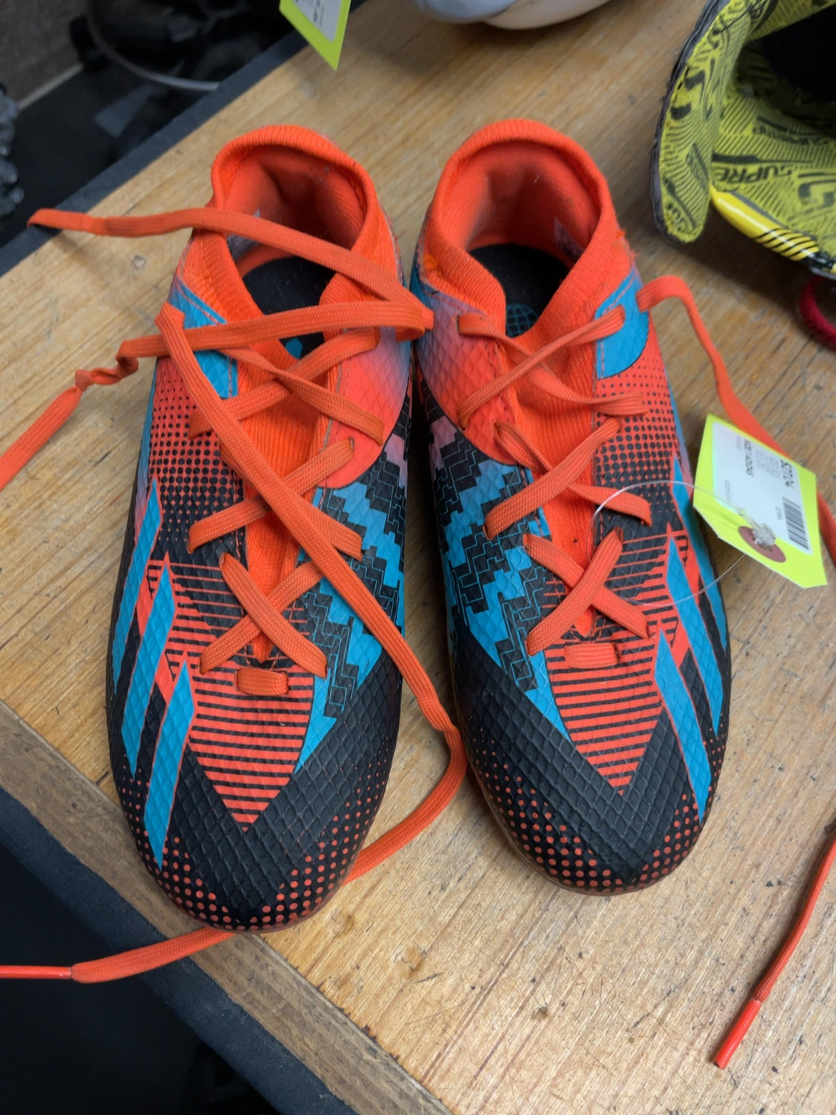 Adidas Soccer Cleats Size 1 Orange/Blue