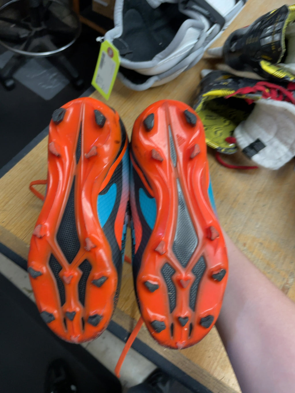 Adidas Soccer Cleats Size 1 Orange/Blue