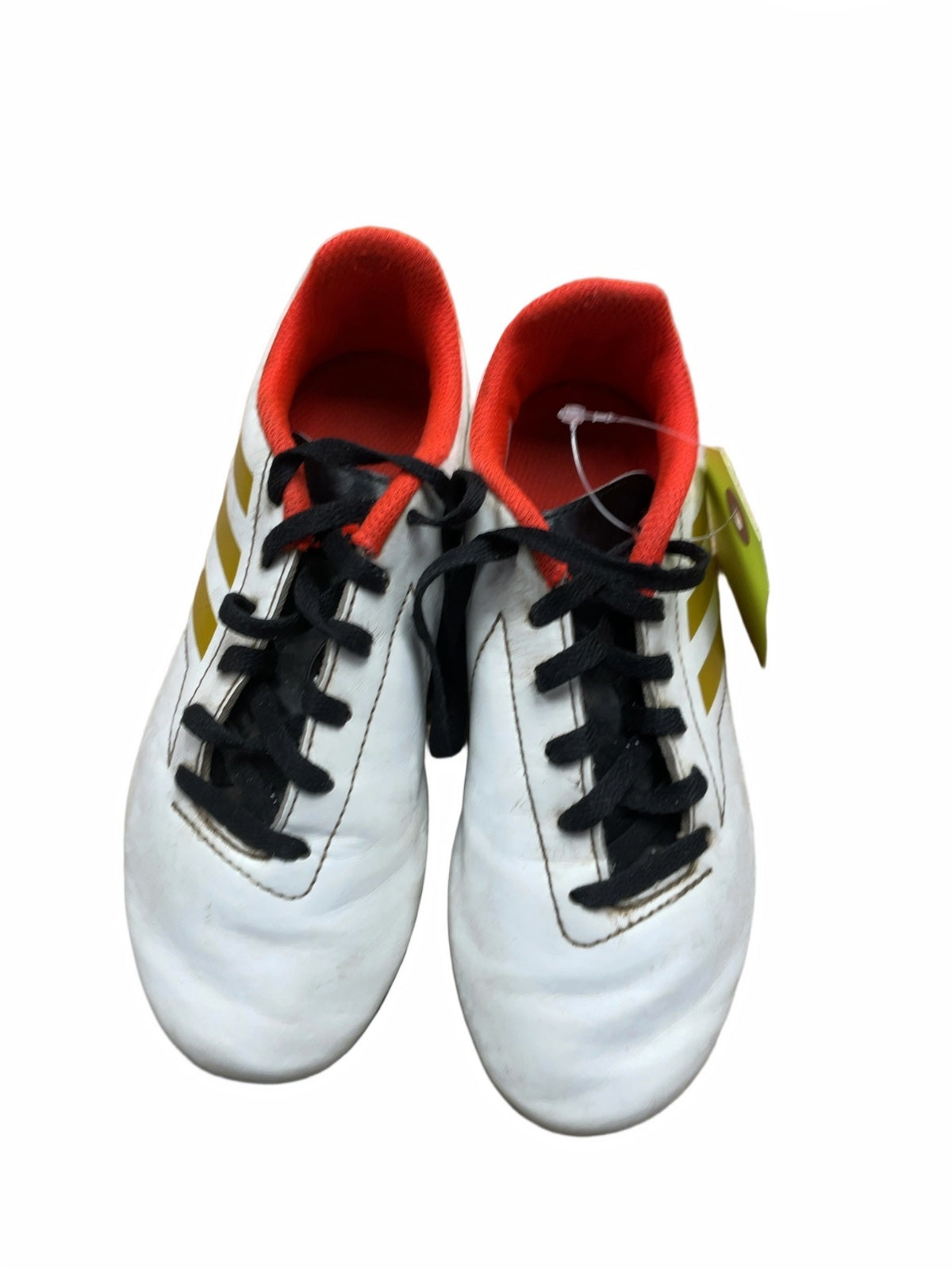 Adidas Soccer Cleats Size 1 US White/Orange/Gold