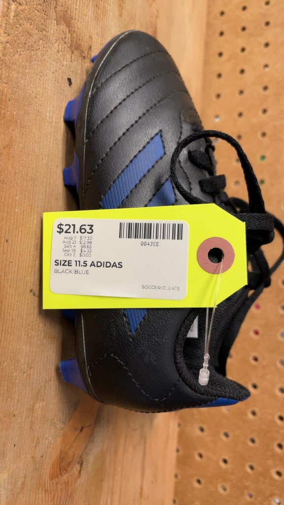 Adidas Soccer Cleats - Size 11.5 - Black/Blue