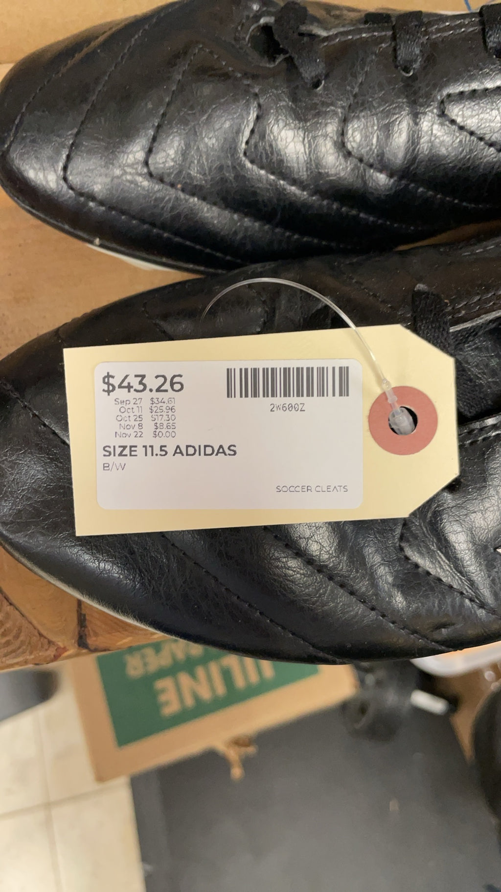 Adidas Soccer Cleats Size 11.5 Black/White