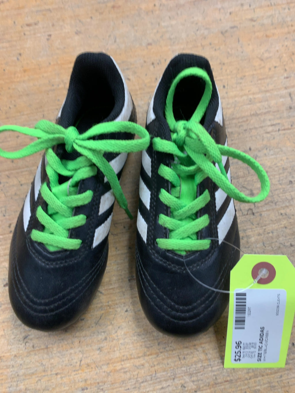 Adidas Soccer Cleats Size 11C Black/White/Green