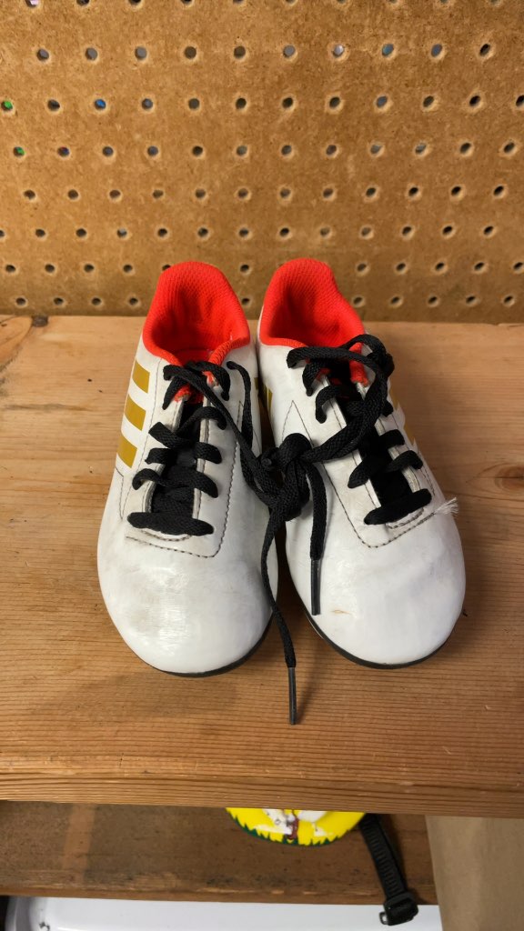 Adidas Soccer Cleats - Size 12C - White/Orange/Gold