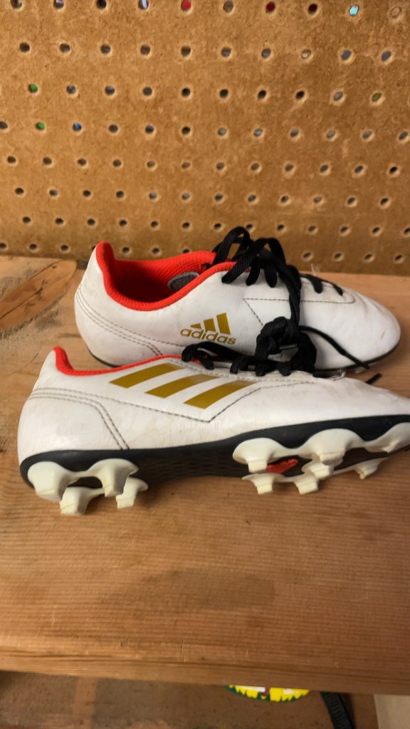 Adidas Soccer Cleats - Size 12C - White/Orange/Gold