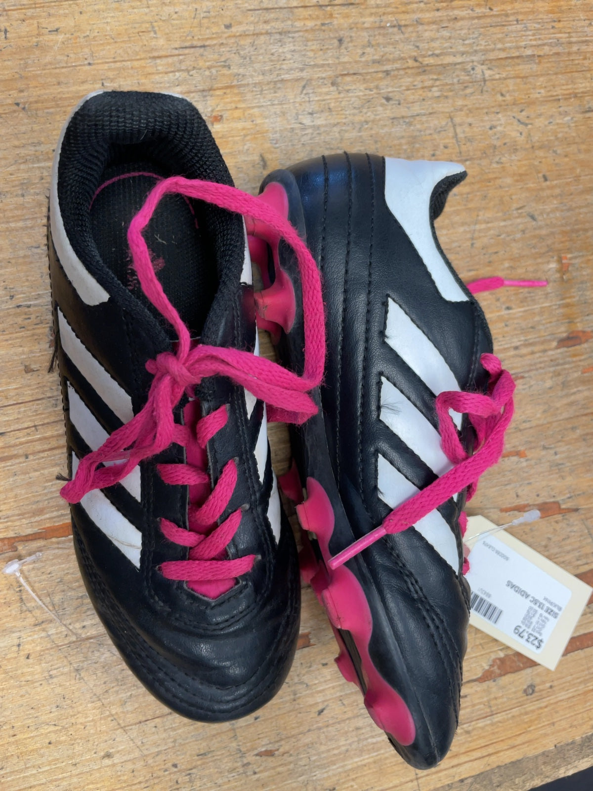Adidas Soccer Cleats Size 13.5C Black/Pink
