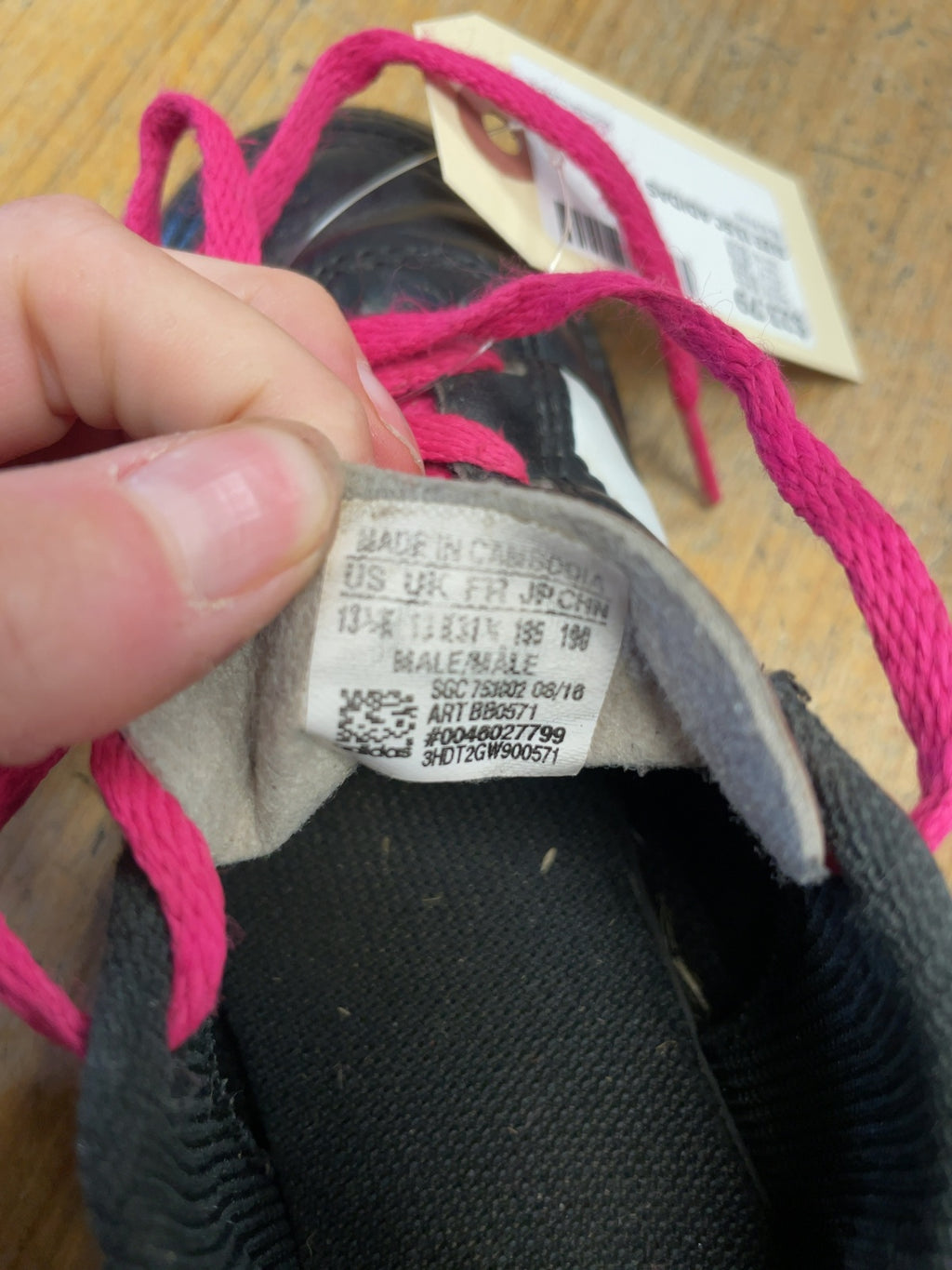 Adidas Soccer Cleats Size 13.5C Black/Pink