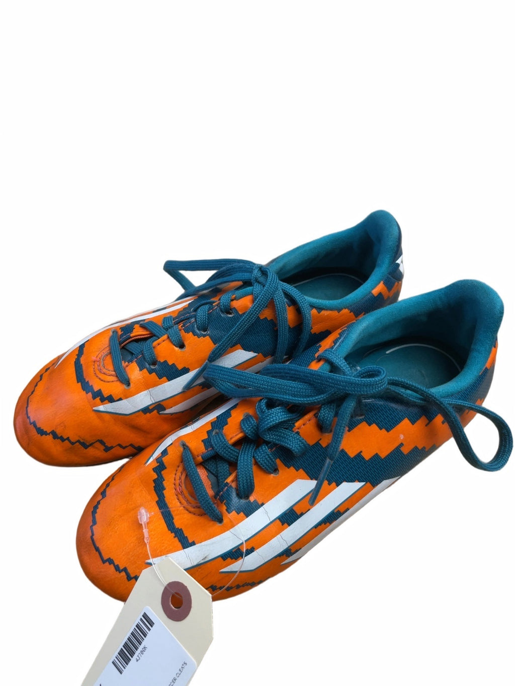 Adidas Soccer Cleats Size 1.5 Orange/Teal
