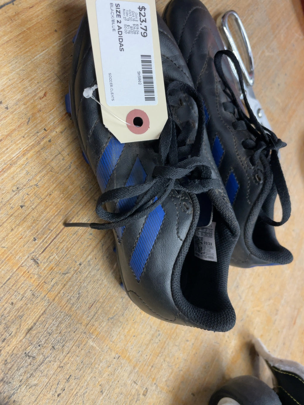 Adidas Soccer Cleats Size 2 Black/Blue