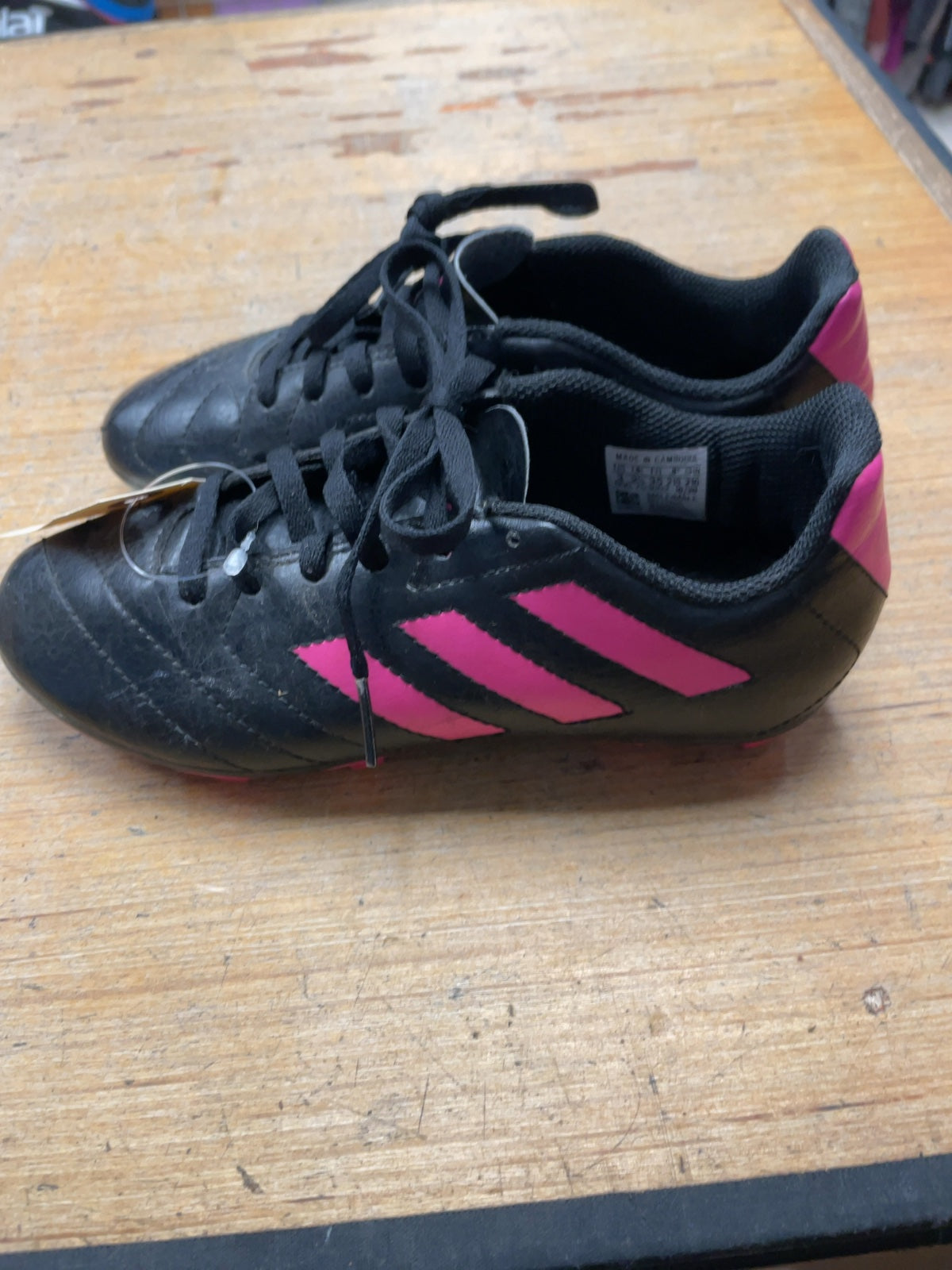 Adidas Soccer Cleats Size 3 Black/Pink